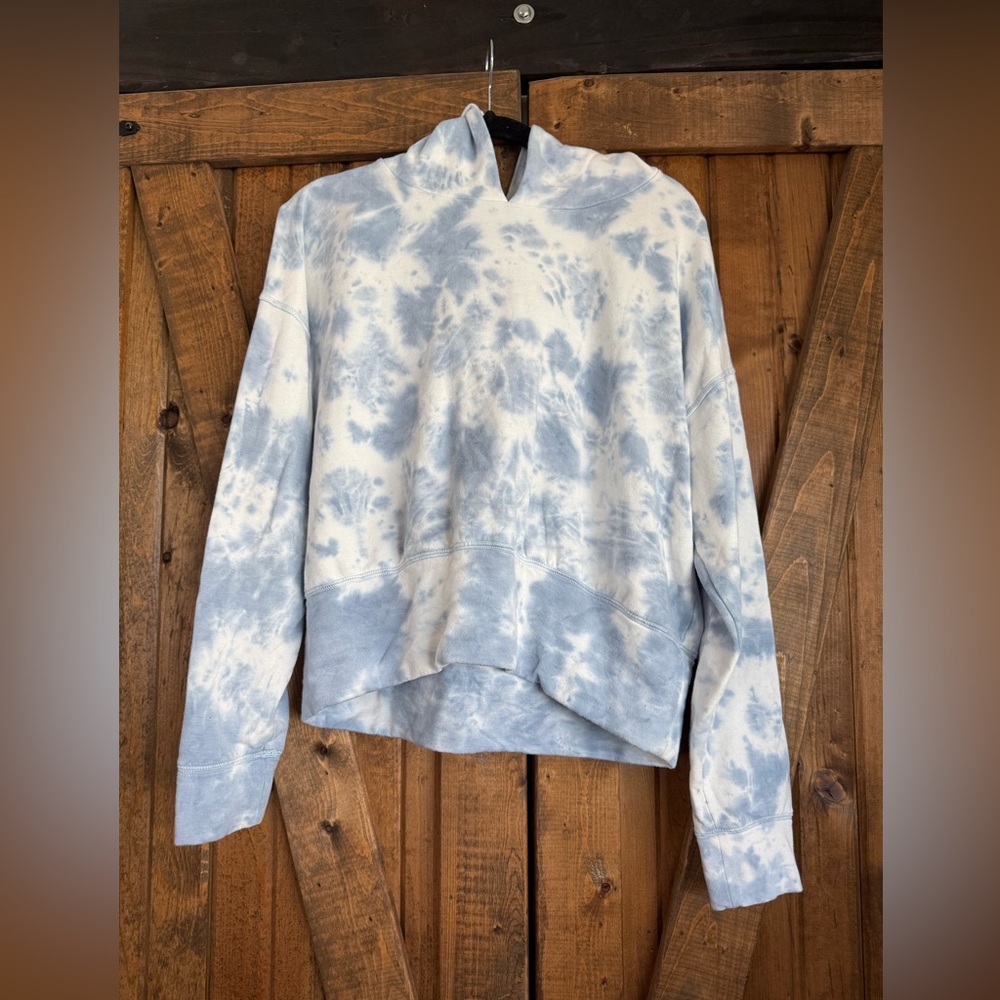 Aerie Blue and White Tie-Dye Hoodie